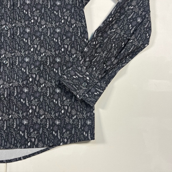 7 Diamond 4-way Stretch Shirt Golden Age Button Up Black Mens M NWT $99 Retail - Picture 8 of 16